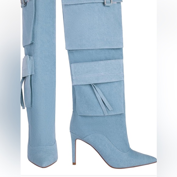 Women’s Denim Boots  Pointed Toes Size 9 - Picture 4 of 7